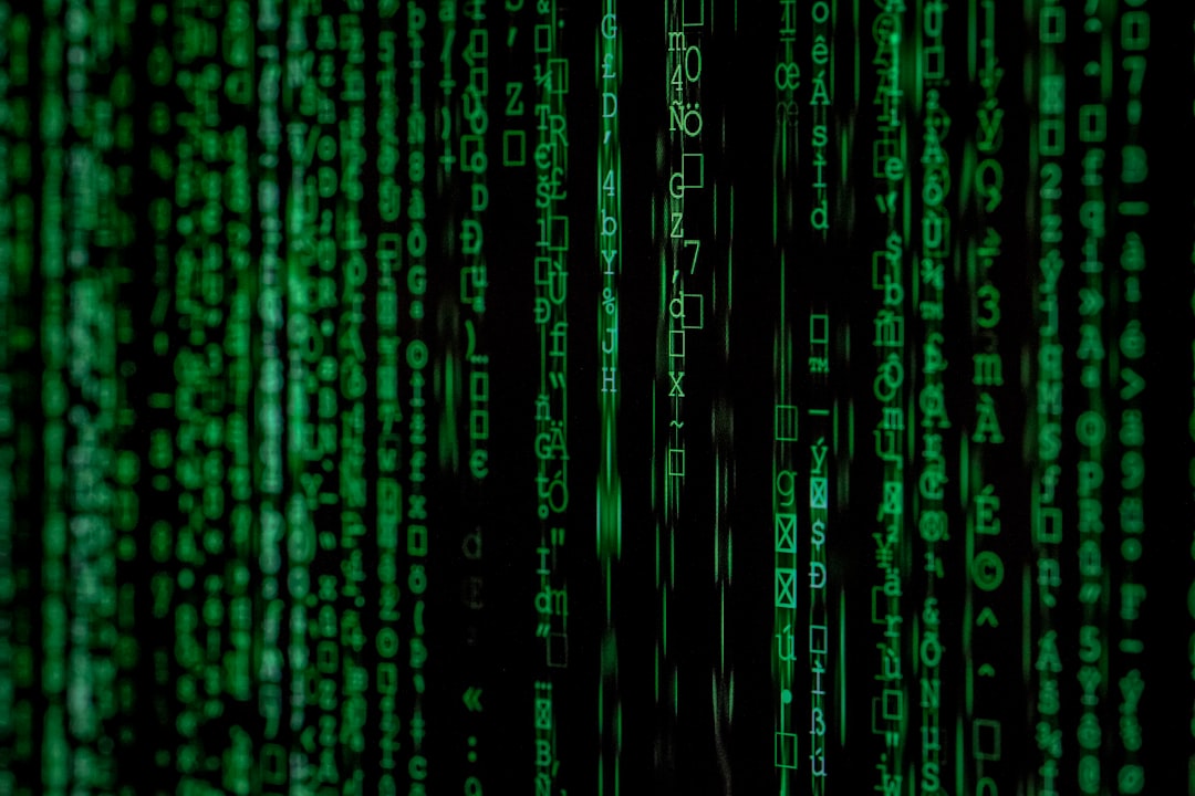 Hacker binary attack code. Made with Canon 5d Mark III and analog vintage lens, Leica APO Macro Elmarit-R 2.8 100mm (Year: 1993)